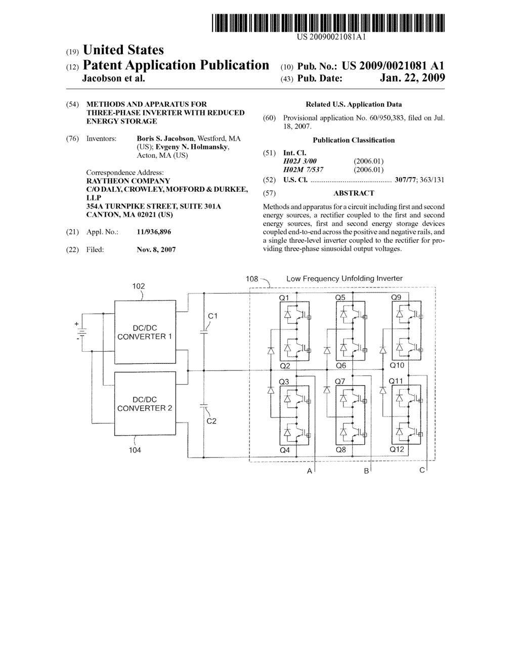 METHODS AND APPARATUS FOR THREE-PHASE INVERTER WITH REDUCED ENERGY STORAGE - diagram, schematic, and image 01