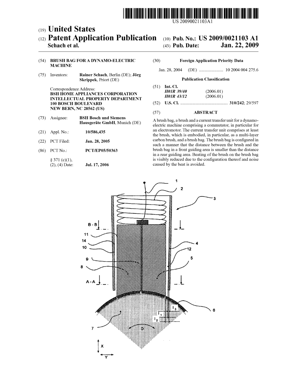 Brush bag for a dynamo-electric machine - diagram, schematic, and image 01