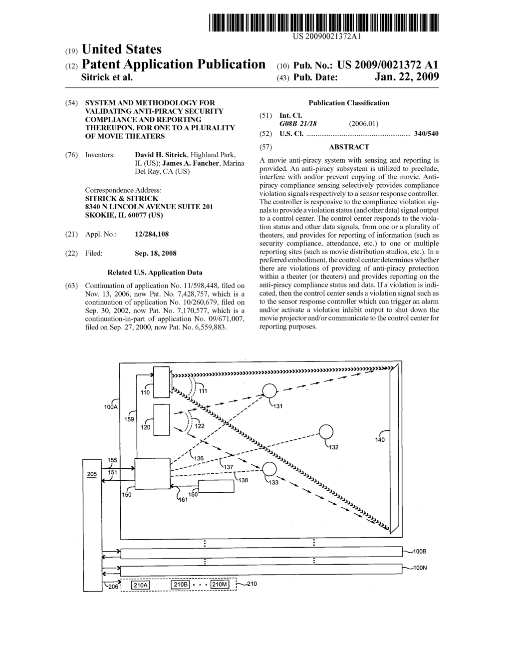 System and methodology for validating anti-piracy security compliance and reporting thereupon, for one to a plurality of movie theaters - diagram, schematic, and image 01