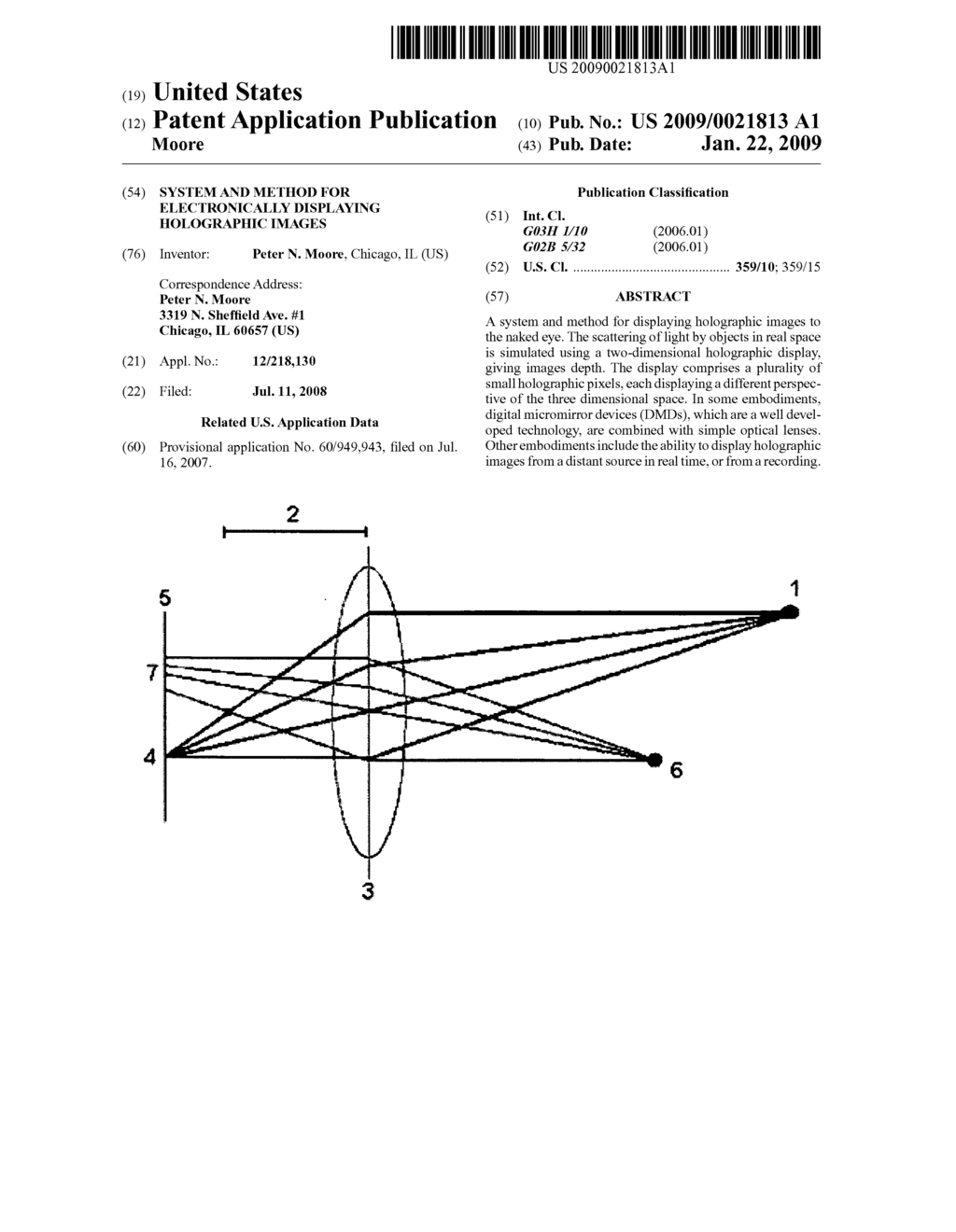 System and method for electronically displaying holographic images - diagram, schematic, and image 01