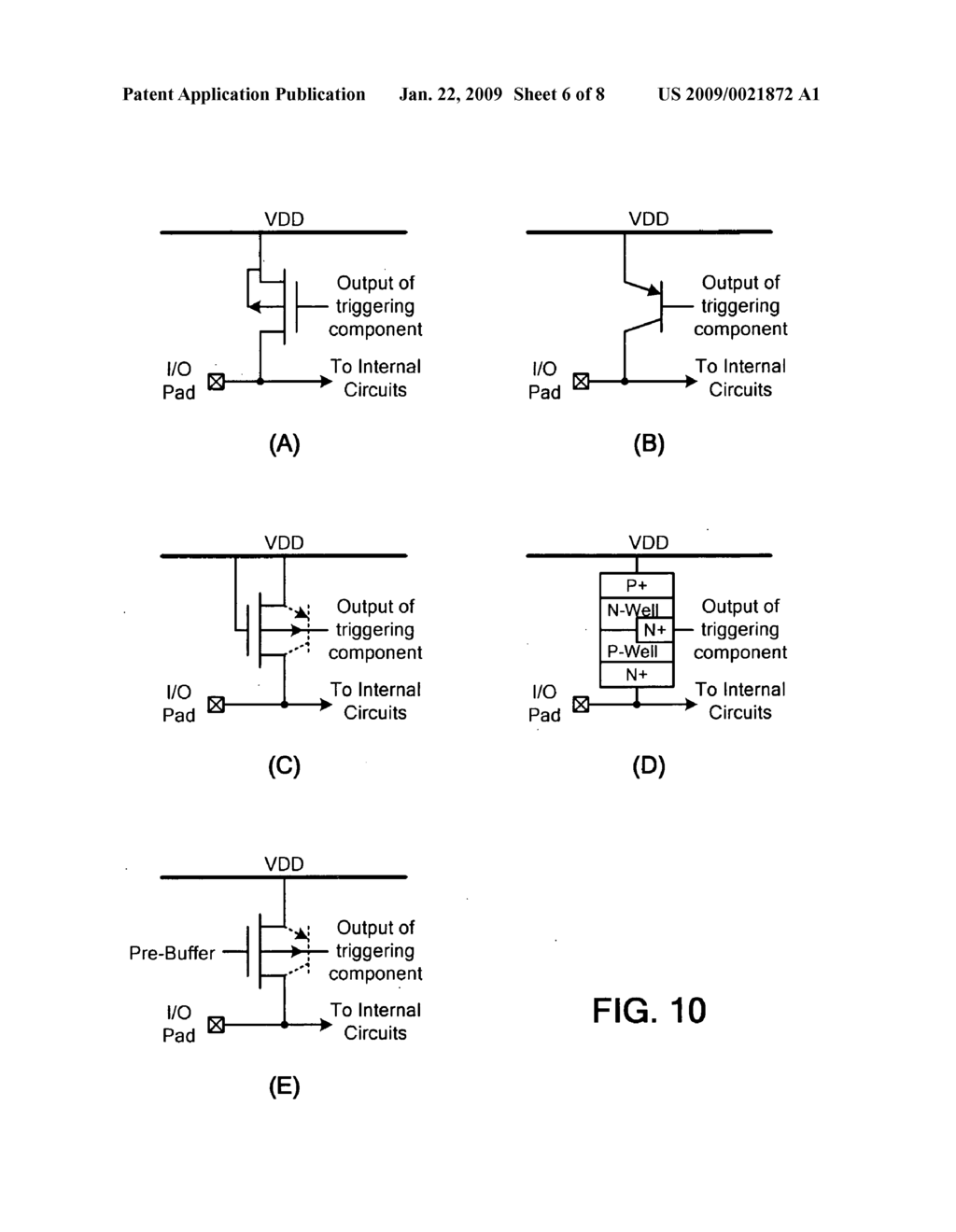 ESD protection circuit with active triggering - diagram, schematic, and image 07