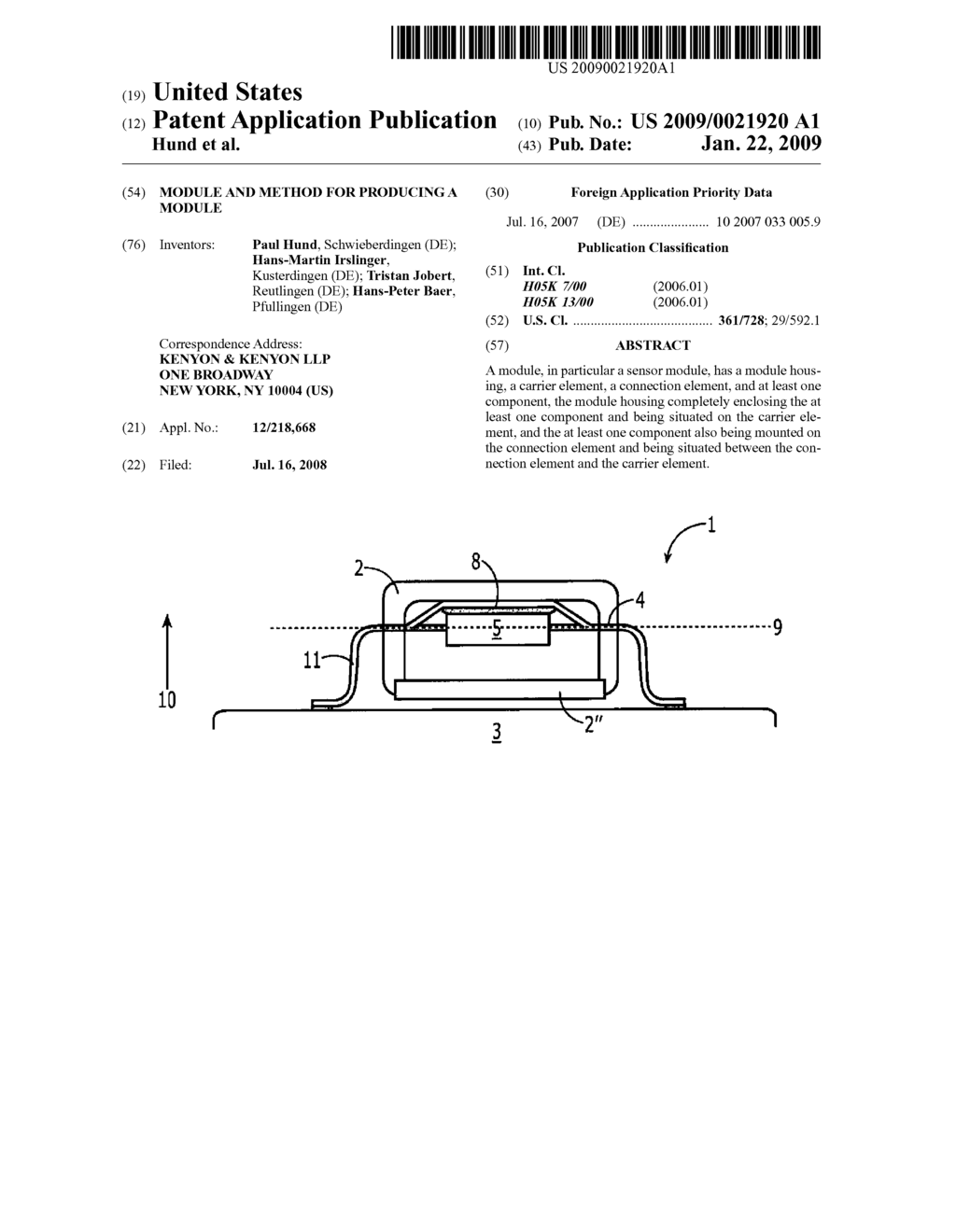 Module and method for producing a module - diagram, schematic, and image 01