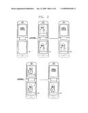 MOBILE COMMUNICATION TERMINAL WITH DUAL-DISPLAY UNIT HAVING FUNCTION OF EDITING CAPTURED IMAGE AND METHOD THEREOF diagram and image