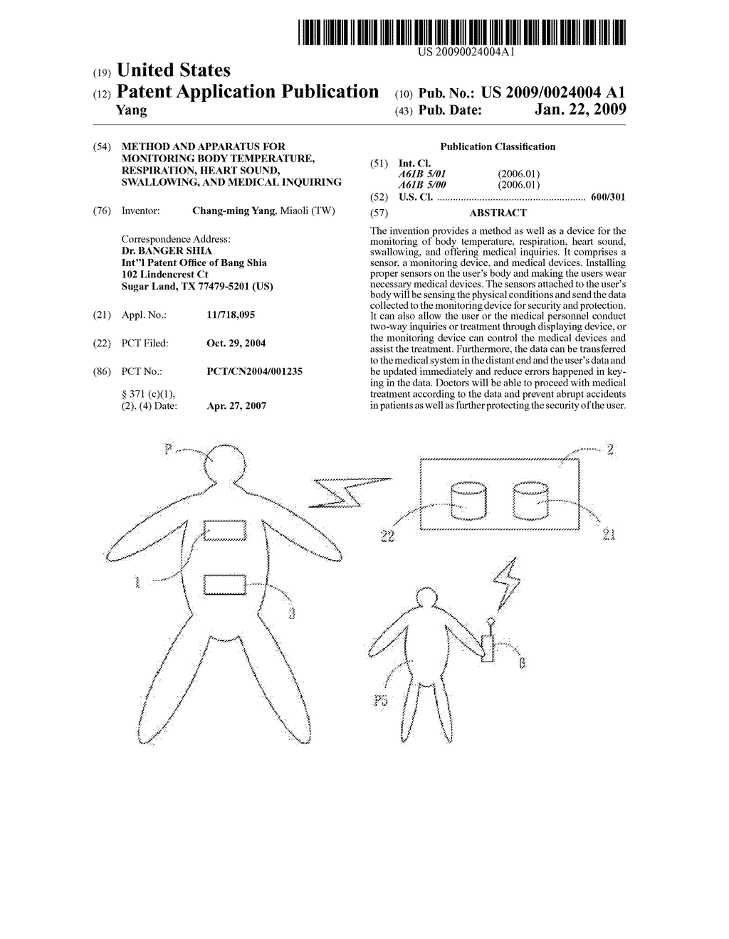 Method and Apparatus for Monitoring Body Temperature, Respiration, Heart Sound, Swallowing, and Medical Inquiring - diagram, schematic, and image 01