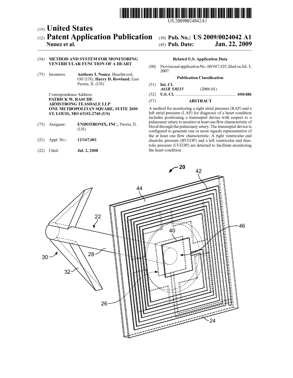 METHOD AND SYSTEM FOR MONITORING VENTRICULAR FUNCTION OF A HEART - diagram, schematic, and image 01