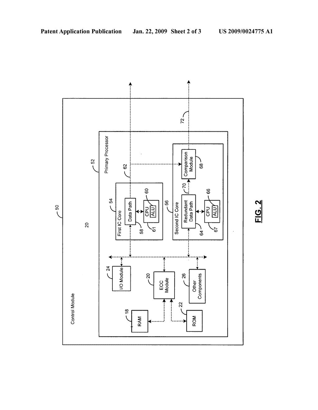 Dual core architecture of a control module of an engine - diagram, schematic, and image 03