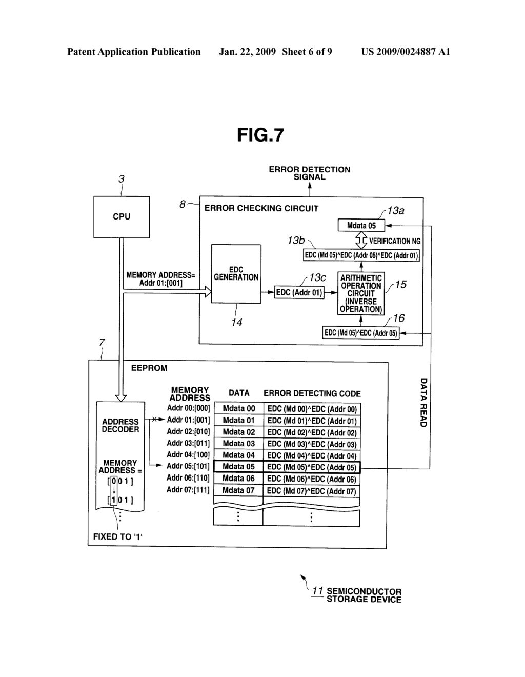 SEMICONDUCTOR STORAGE DEVICE, DATA WRITE METHOD AND DATA READ METHOD - diagram, schematic, and image 07