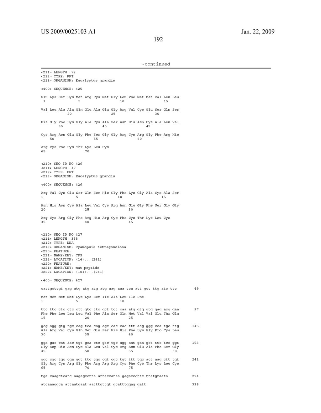 DEFENSIN POLYNUCLEOTIDES AND METHODS OF USE - diagram, schematic, and image 194