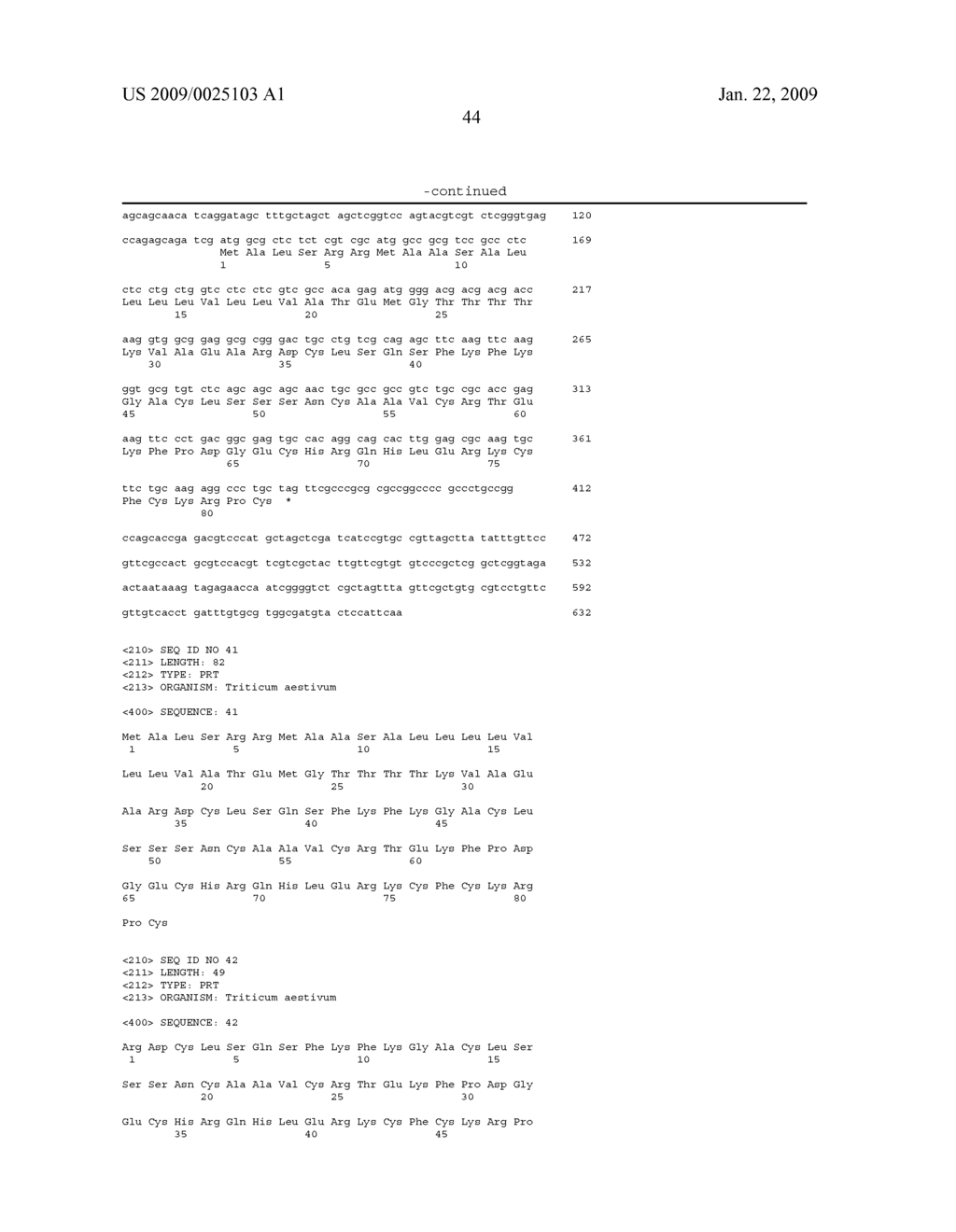 DEFENSIN POLYNUCLEOTIDES AND METHODS OF USE - diagram, schematic, and image 46