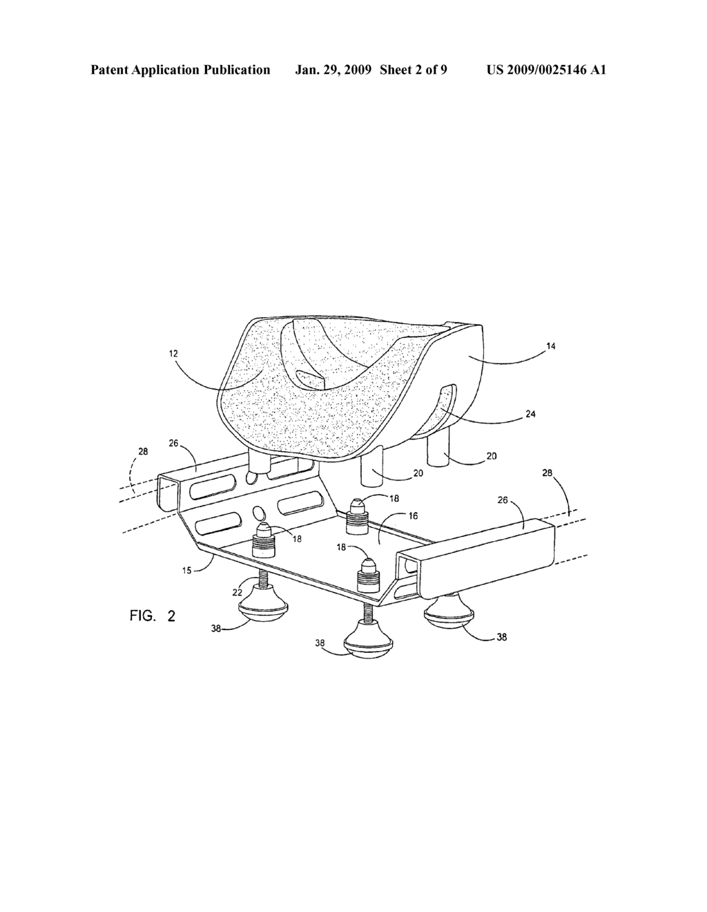 Table engageable support for head cushion supporting anesthetized patient - diagram, schematic, and image 03