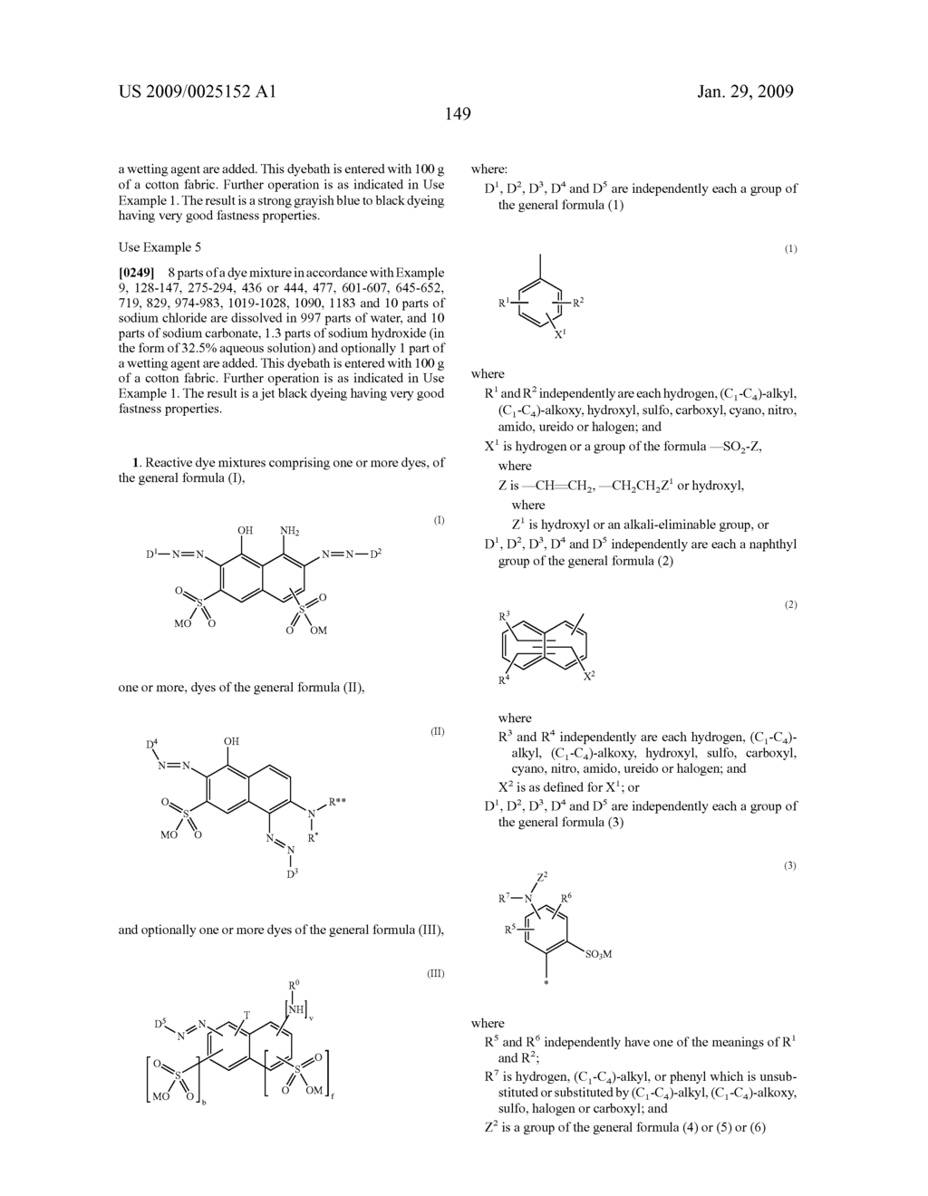 DYE MIXTURES OF FIBER-REACTIVE AZO DYES, THEIR PREPARATION AND USE - diagram, schematic, and image 150