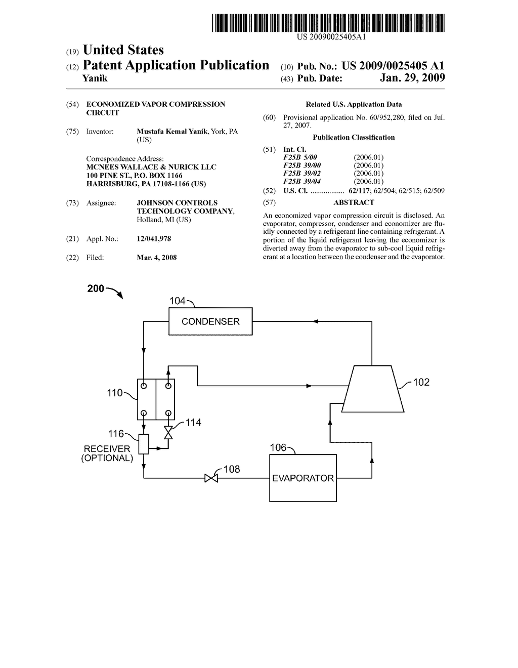 Economized Vapor Compression Circuit - diagram, schematic, and image 01