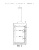 Automatically controlled outdoor pelletized bio-fuel-burning hydronic heater diagram and image