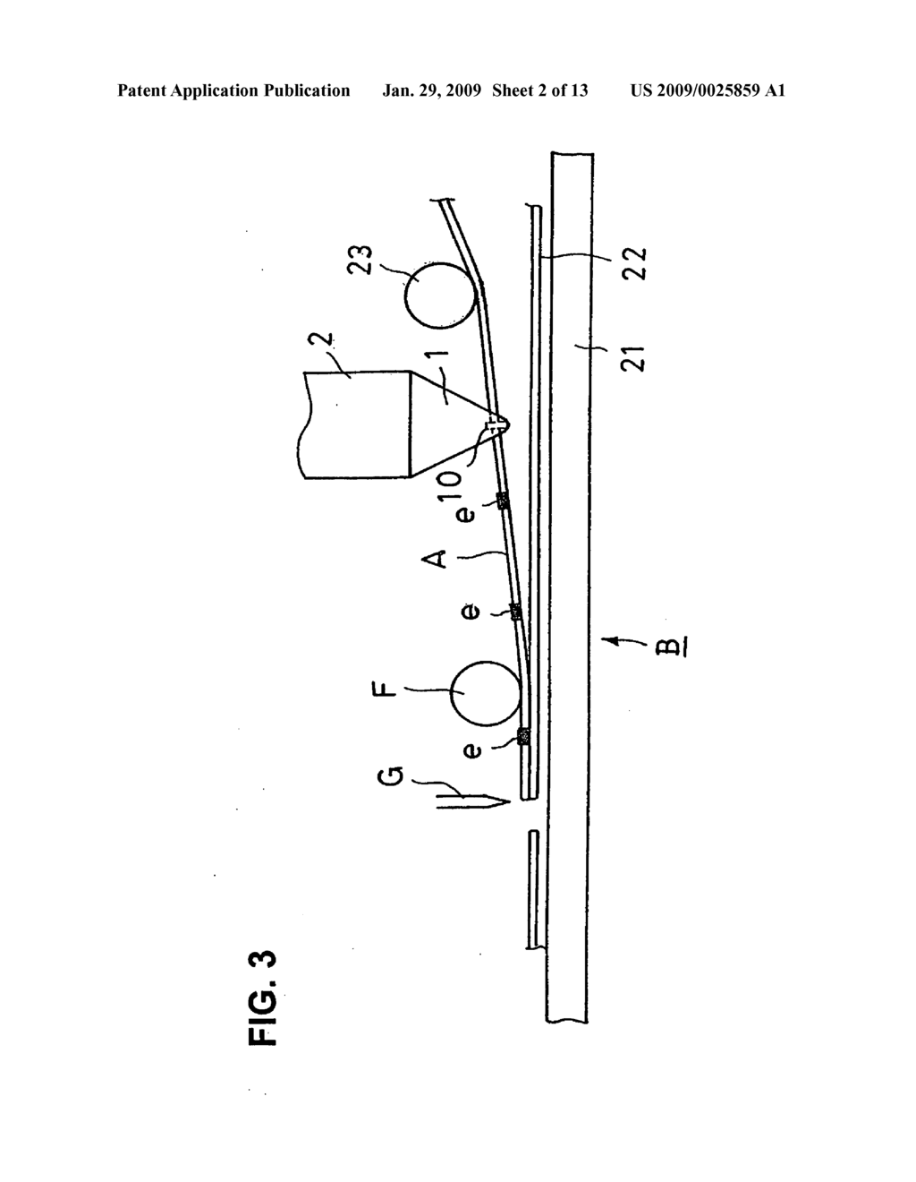 Method and device for applying adhesive agent to coating elastic string-like material - diagram, schematic, and image 03