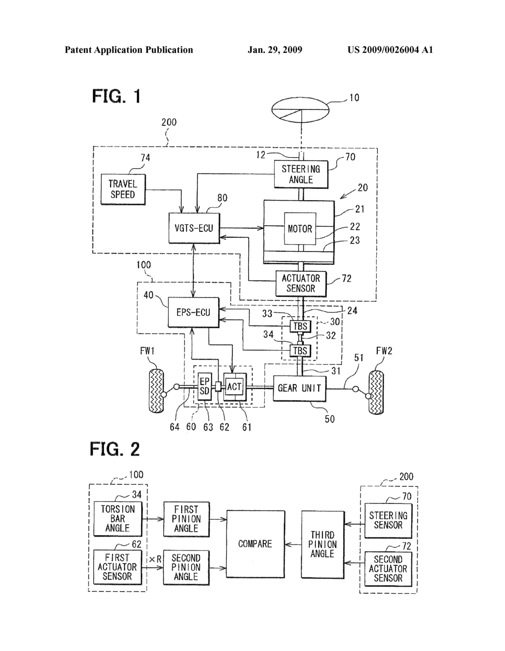 POWER STEERING APPARATUS HAVING FAILURE DETECTION DEVICE FOR ROTATION ANGLE SENSORS - diagram, schematic, and image 02