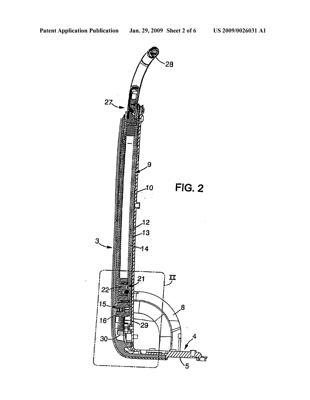 Hand Luggage of the Pull-Along Type Equipped With a Damped Telescopic Hand Grip - diagram, schematic, and image 03