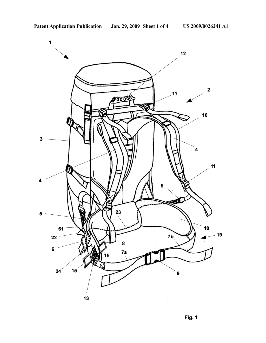 CARRYING SYSTEM FOR RUCKSACKS - diagram, schematic, and image 02