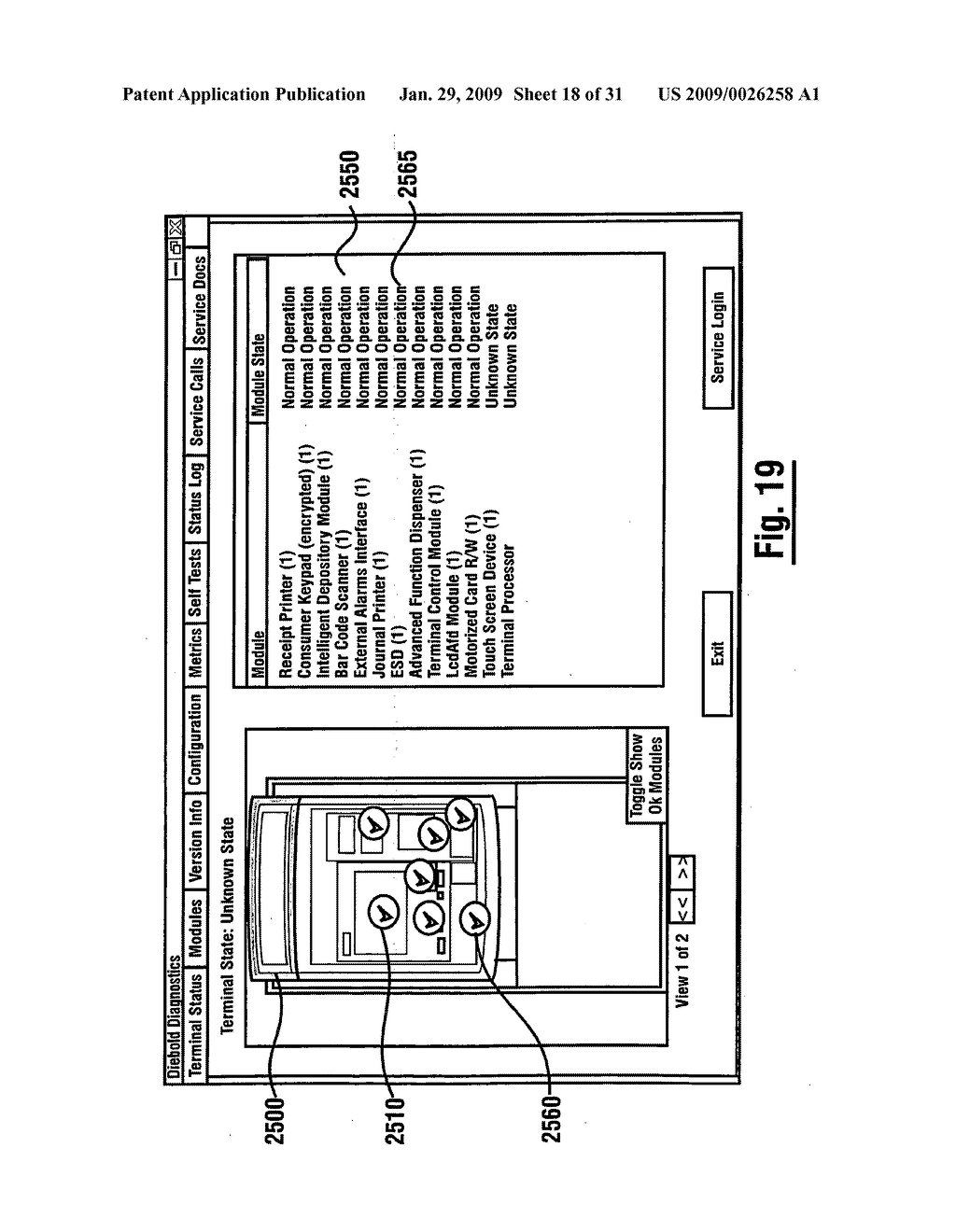 Cash dispensing automated banking machine diagnostic system and method - diagram, schematic, and image 19