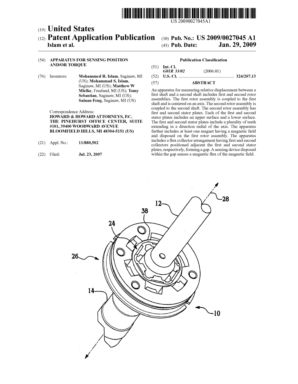 Apparatus for sensing position and/or torque - diagram, schematic, and image 01