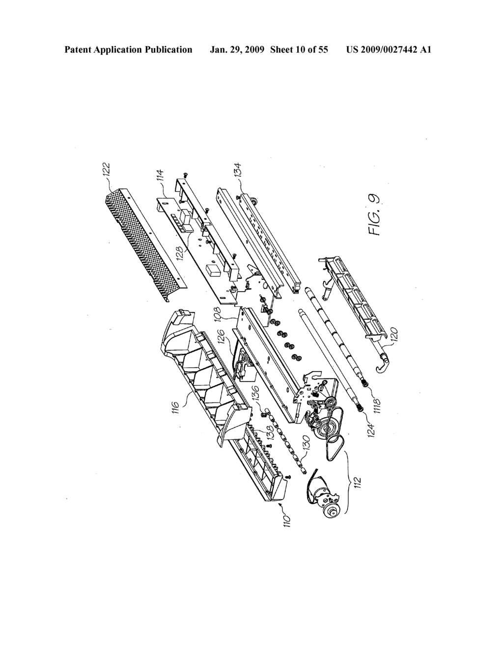 PRINT ENGINE WITH NESTED CRADLE, PRINTHEAD CARTRIDGE AND INK CARTRIDGES - diagram, schematic, and image 11