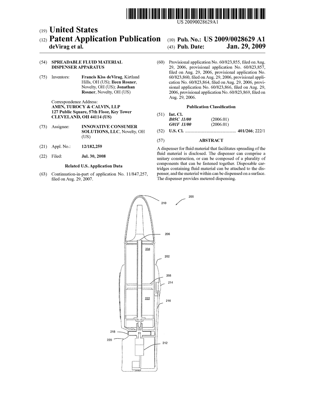 SPREADABLE FLUID MATERIAL DISPENSER APPARATUS - diagram, schematic, and image 01