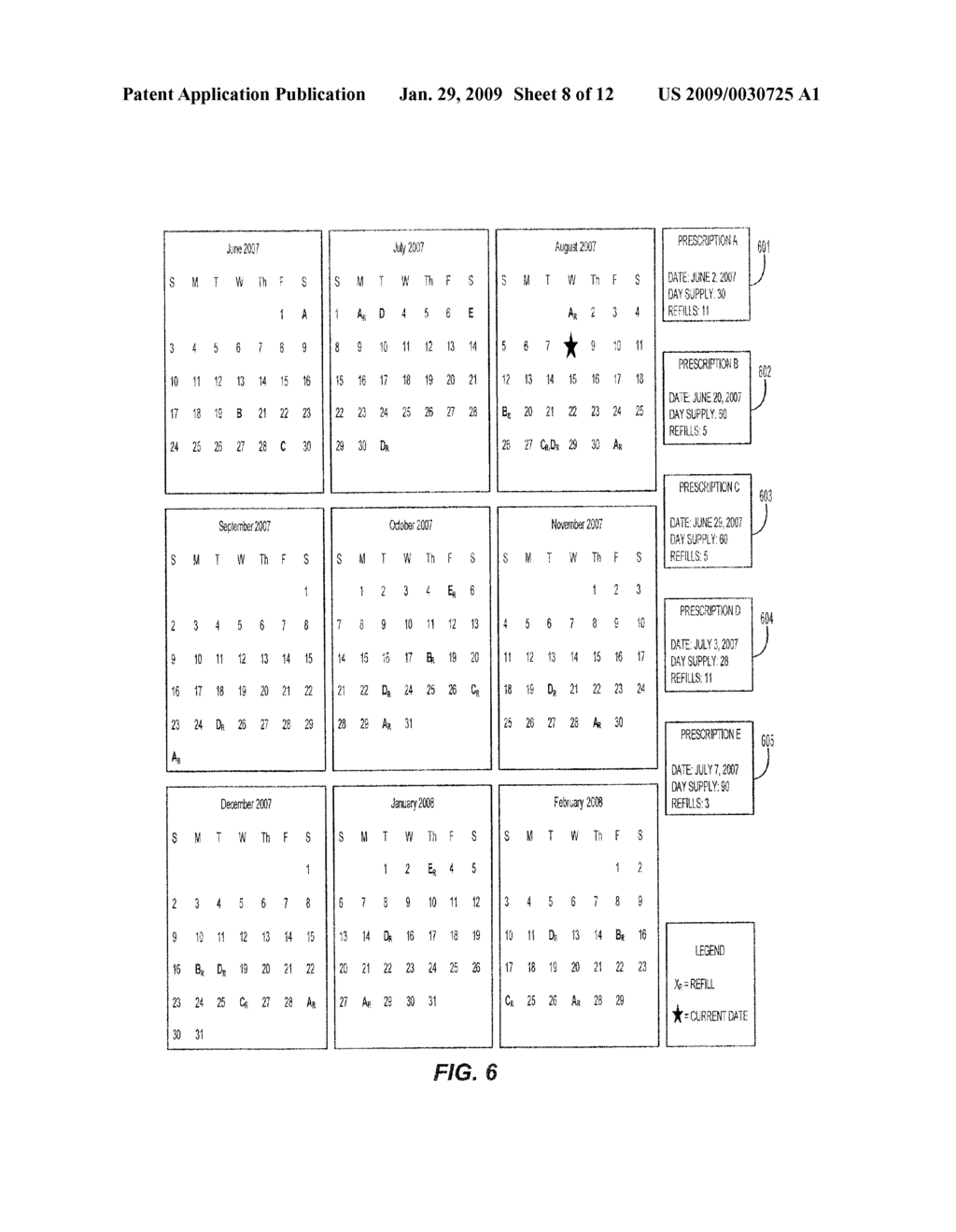 METHOD AND SYSTEM FOR ALIGNING A PLURALITY OF PRESCRIPTION REFILLS TO MULTIPLE ALIGNMENT DATES - diagram, schematic, and image 09