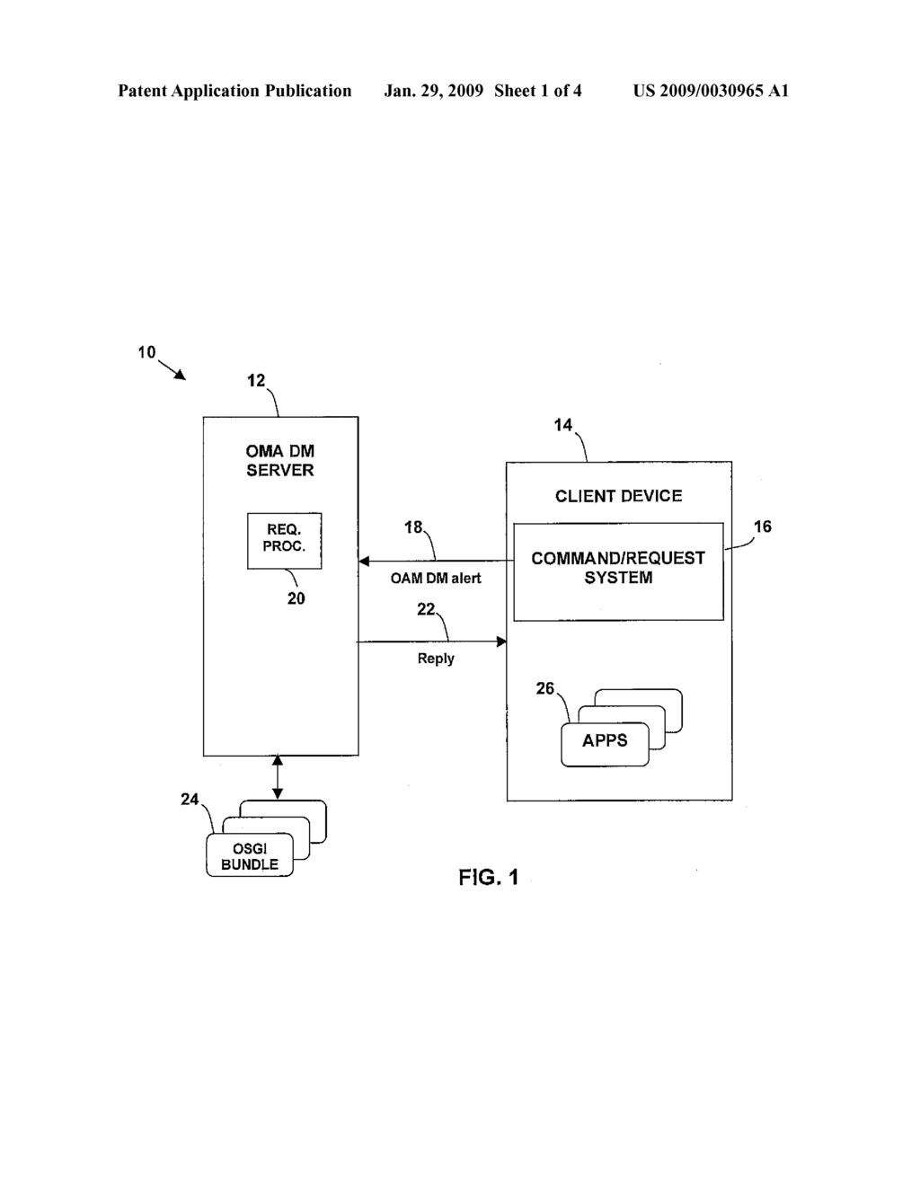 SYSTEM AND PROGRAM PRODUCT FOR USING OPEN MOBILE ALLIANCE (OMA) ALERTS TO SEND CLIENT COMMANDS/REQUESTS TO AN OMA DM SERVER - diagram, schematic, and image 02