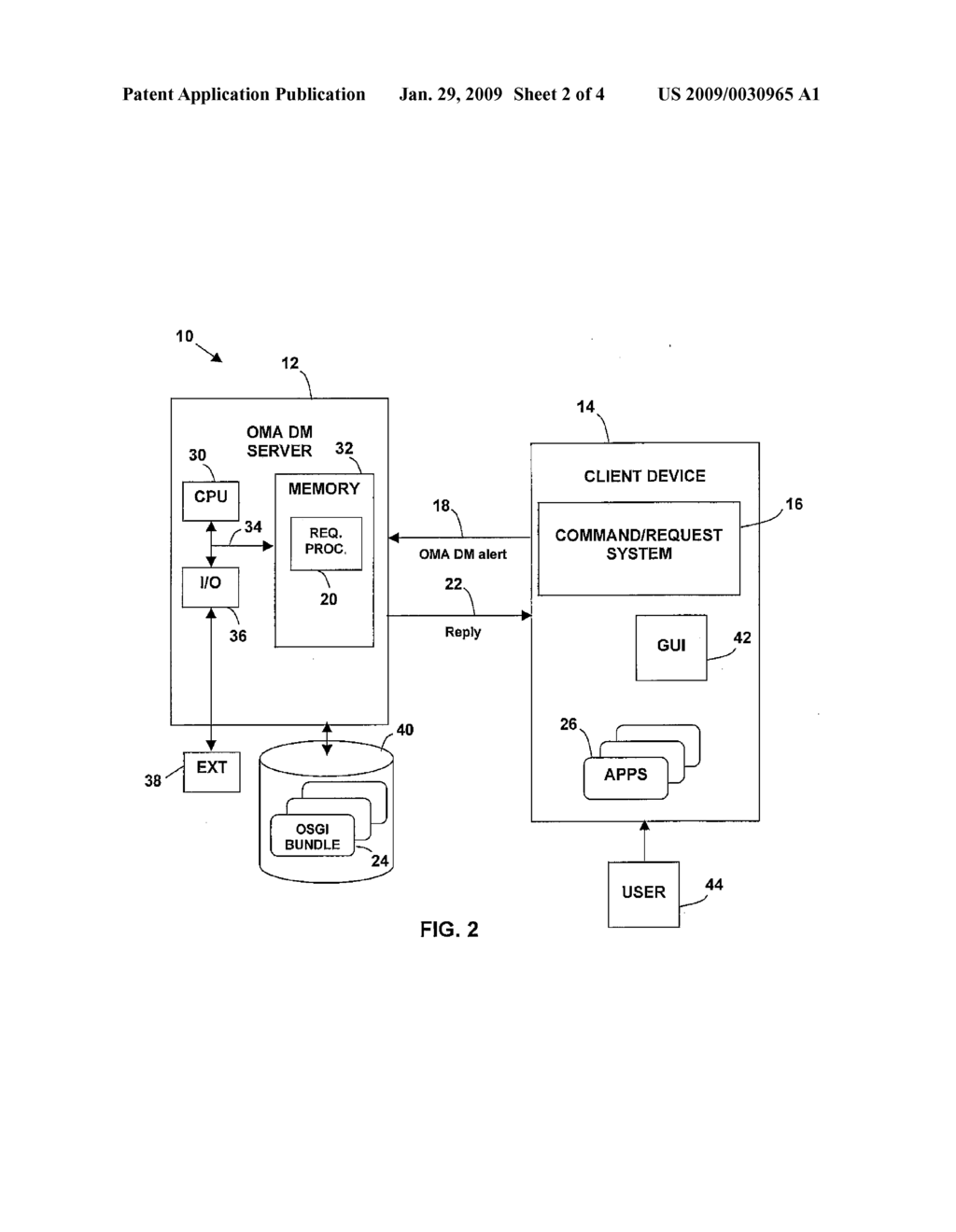 SYSTEM AND PROGRAM PRODUCT FOR USING OPEN MOBILE ALLIANCE (OMA) ALERTS TO SEND CLIENT COMMANDS/REQUESTS TO AN OMA DM SERVER - diagram, schematic, and image 03