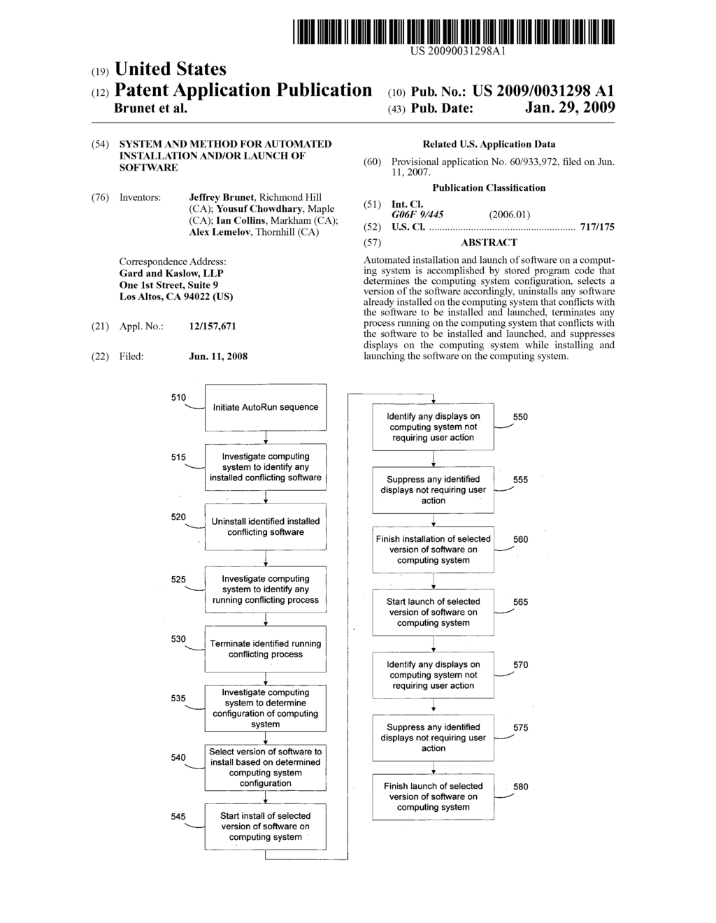 System and method for automated installation and/or launch of software - diagram, schematic, and image 01