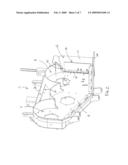 Mower cutting deck having operator controlled discharge opening using intuitively operable handle diagram and image