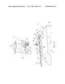 Mower cutting deck having operator controlled discharge opening using intuitively operable handle diagram and image