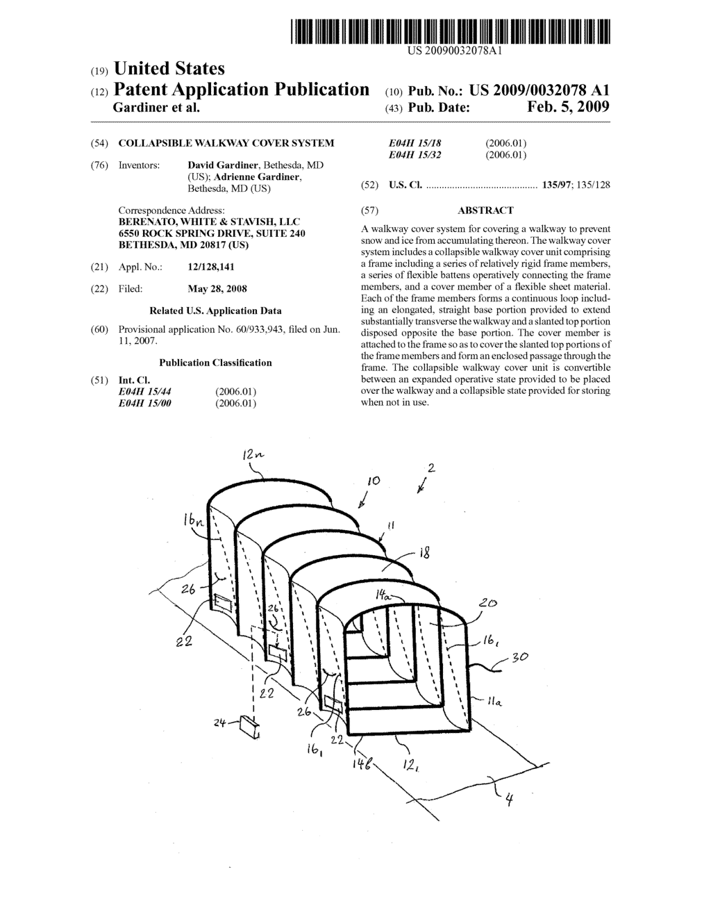 COLLAPSIBLE WALKWAY COVER SYSTEM - diagram, schematic, and image 01