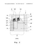 Shut-off organ with anchored ceiling element diagram and image