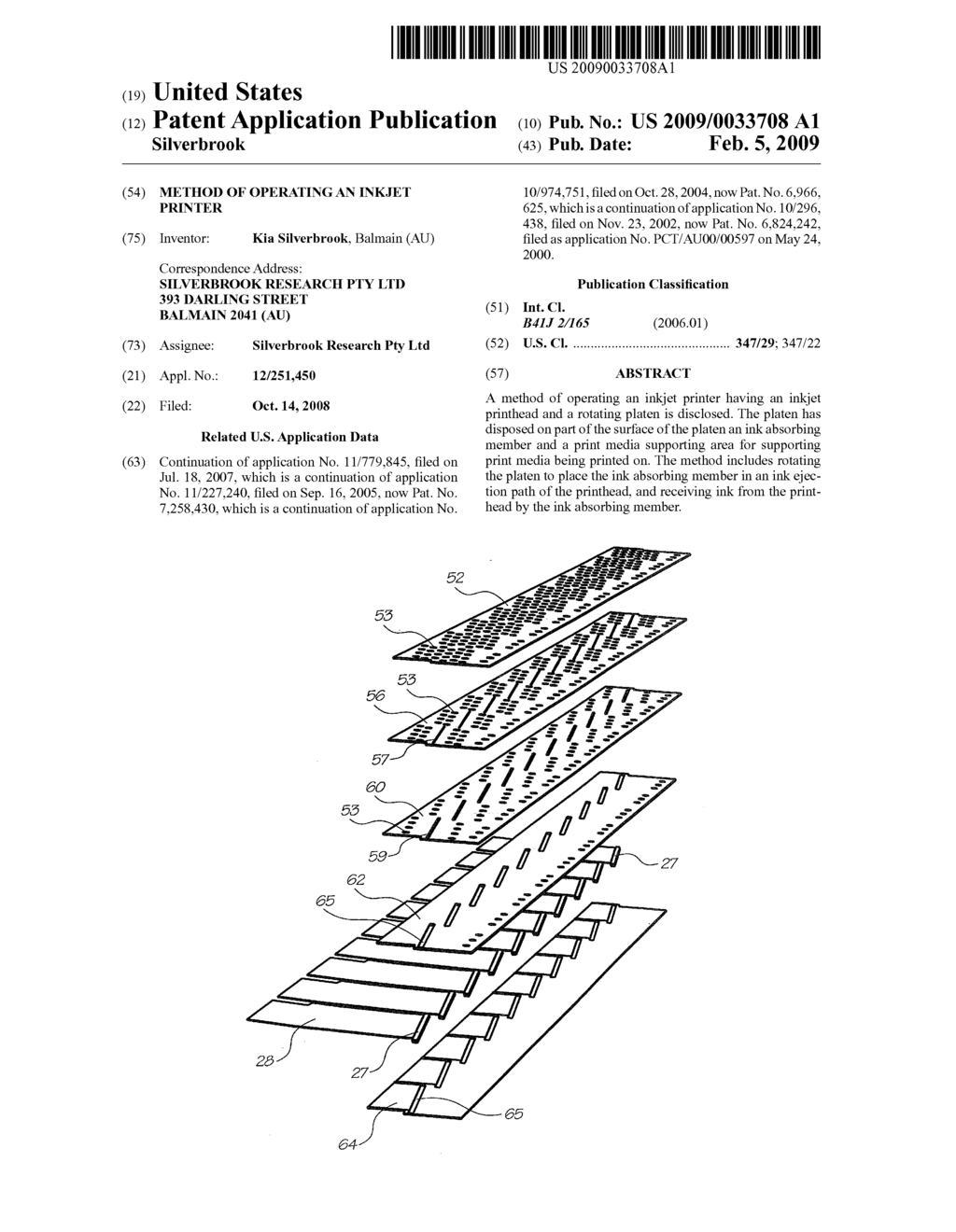 METHOD OF OPERATING AN INKJET PRINTER - diagram, schematic, and image 01