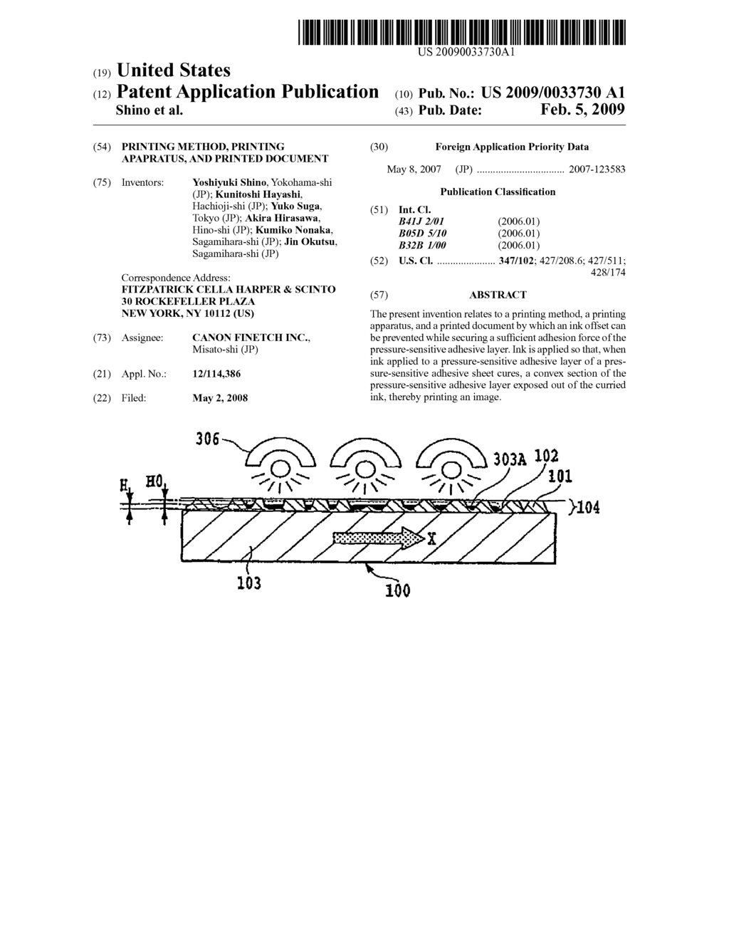 PRINTING METHOD, PRINTING APAPRATUS, AND PRINTED DOCUMENT - diagram, schematic, and image 01