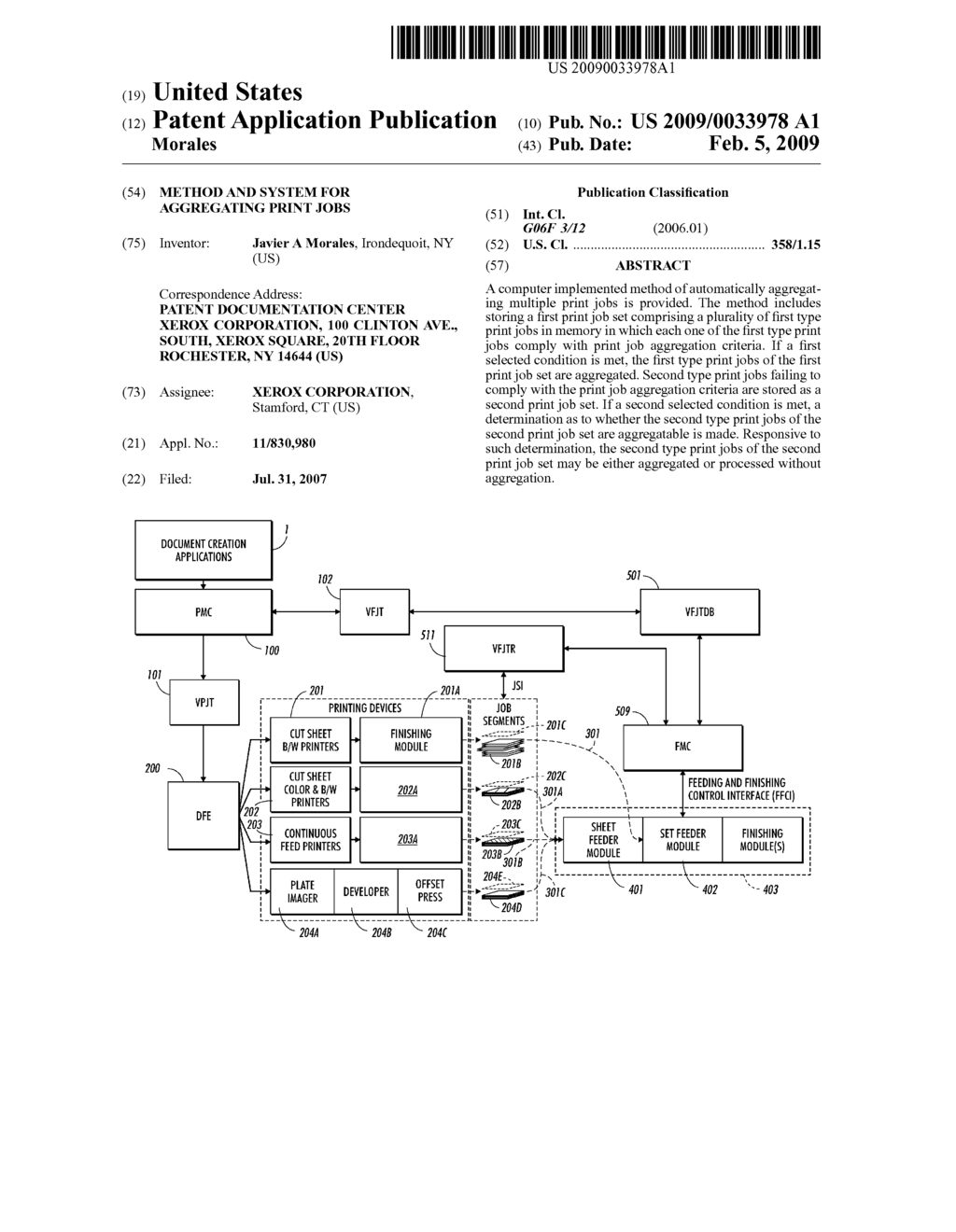 METHOD AND SYSTEM FOR AGGREGATING PRINT JOBS - diagram, schematic, and image 01