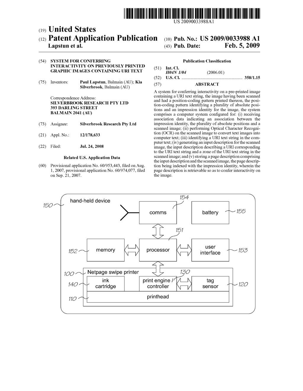 System for Conferring Interactivity on Previously Printed Graphic Images Containing URI Text - diagram, schematic, and image 01