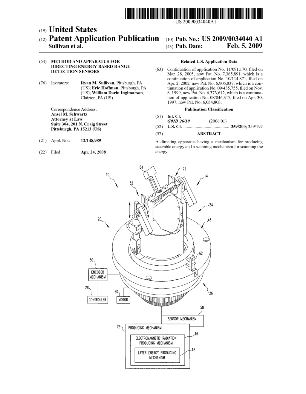 Method and apparatus for directing energy based range detection sensors - diagram, schematic, and image 01