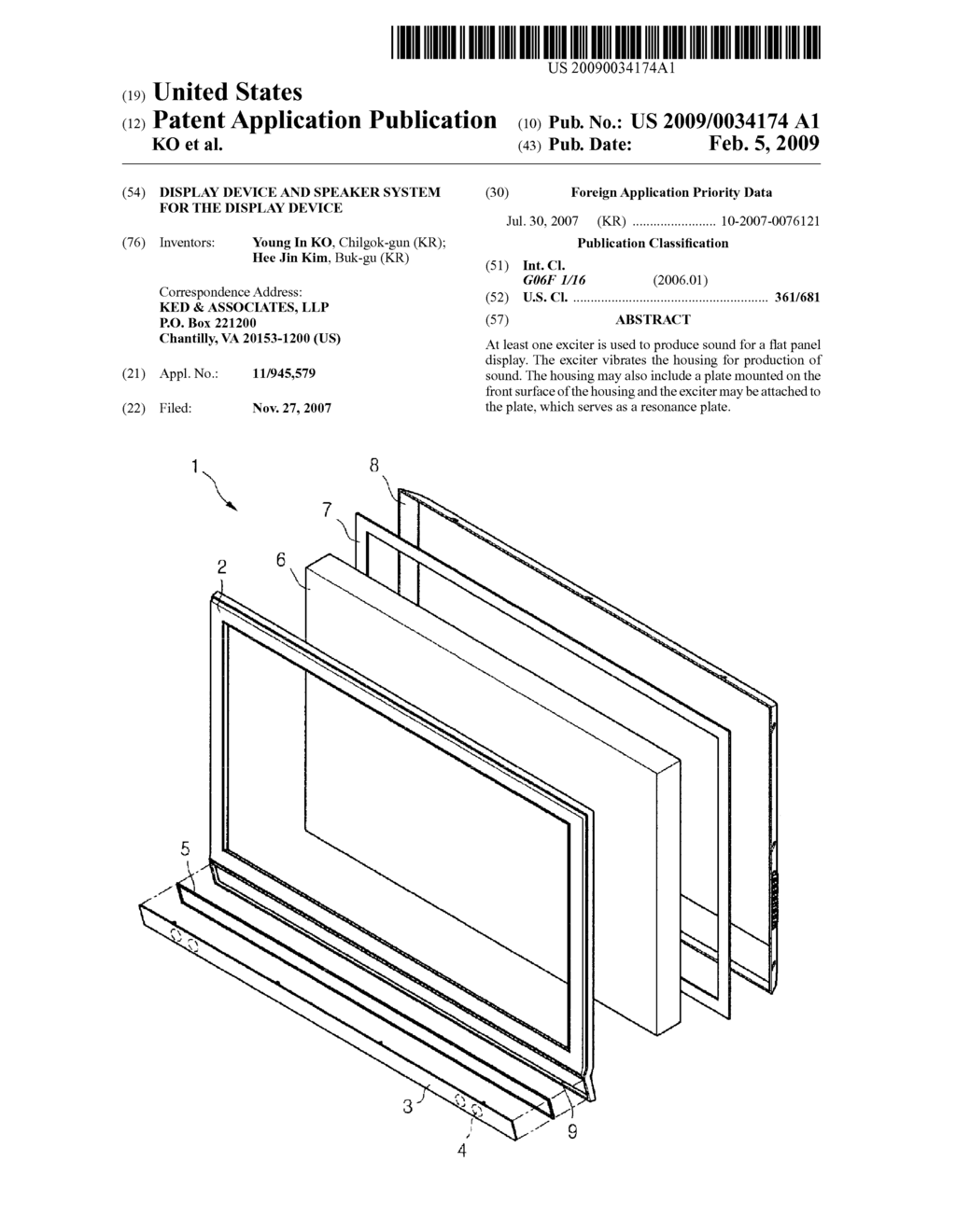 DISPLAY DEVICE AND SPEAKER SYSTEM FOR THE DISPLAY DEVICE - diagram, schematic, and image 01