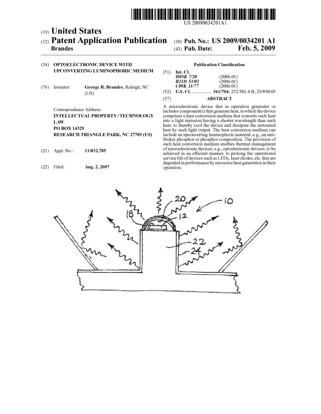 OPTOELECTRONIC DEVICE WITH UPCONVERTING LUMINOPHORIC MEDIUM - diagram, schematic, and image 01