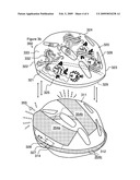 Omnidirectionally illuminated helmet diagram and image