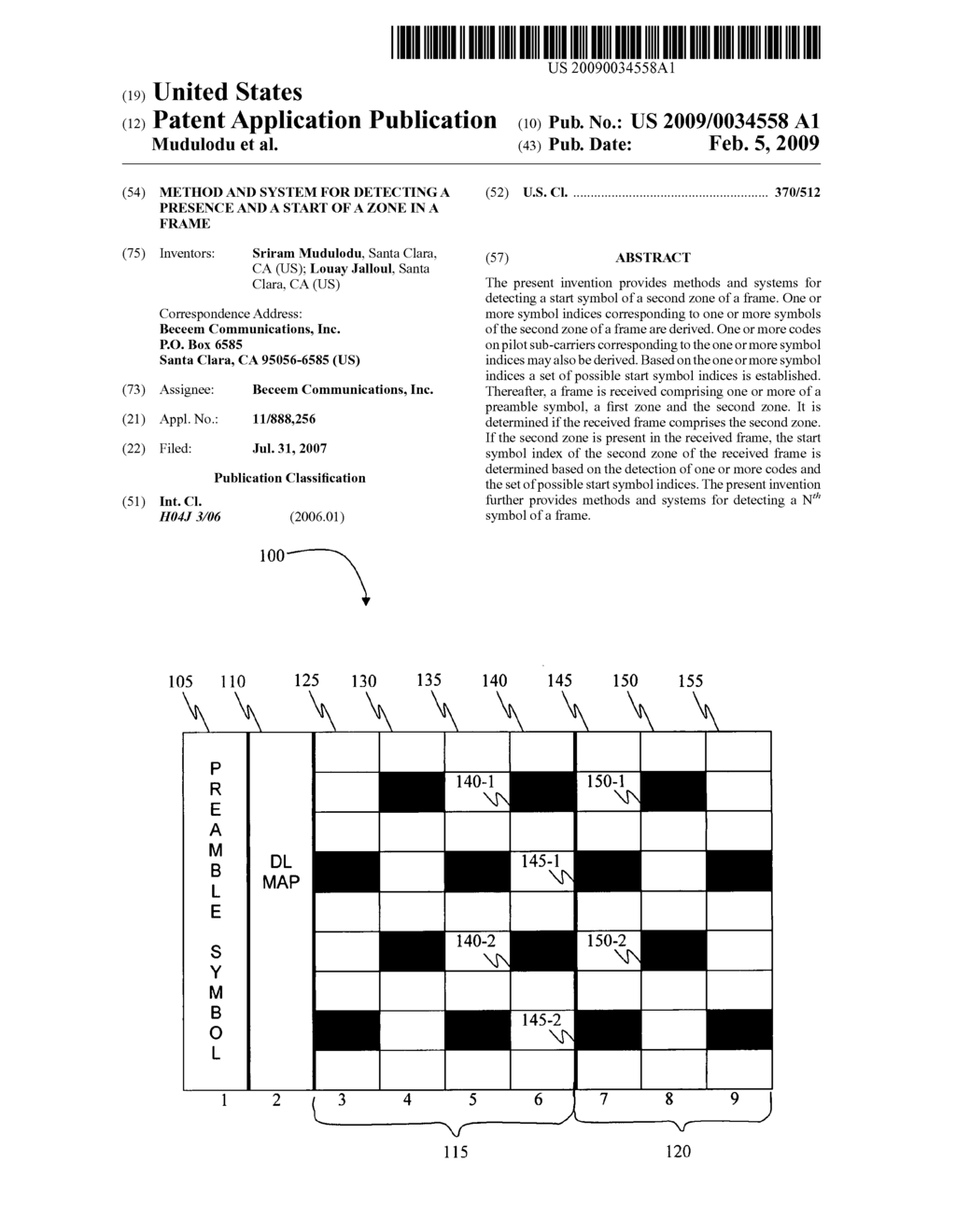 Method and system for detecting a presence and a start of a zone in a frame - diagram, schematic, and image 01