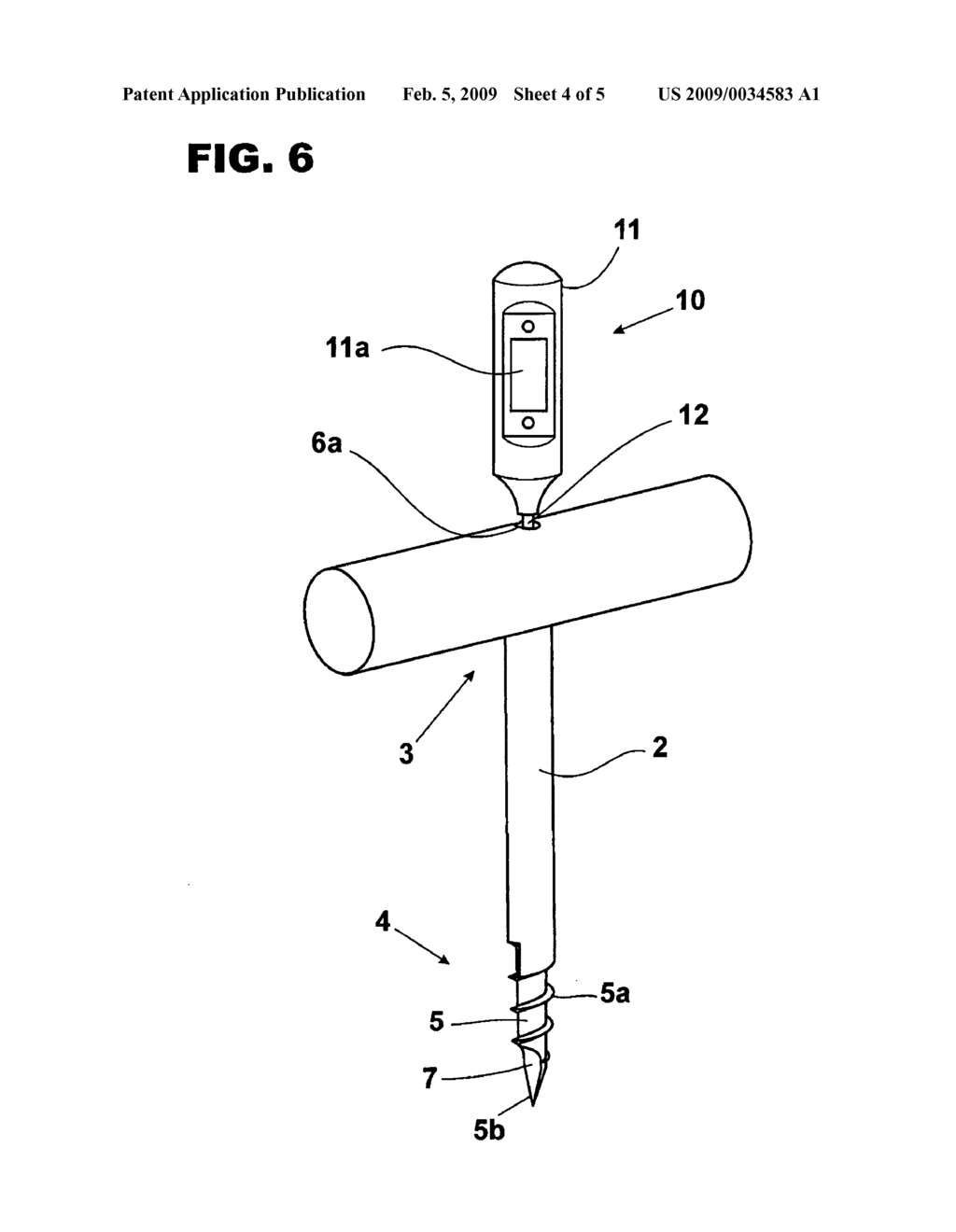 Accessory for measuring temperatures in solidified products such as frozen meats and frozen food in general - diagram, schematic, and image 05