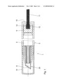 PRODUCT REPLACEMENT UNIT FOR A BASE STICK MODULE IN PARTICULAR OF A COSMETIC STICK AS WELL AS A SET COMPRISING A PRODUCT REPLACEMENT UNIT OF THIS TYPE AND A PLURALITY OF BASE STICK MODULES diagram and image