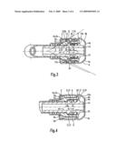 Coupling device for connecting pipes and vehicle with a coupling device of this type diagram and image