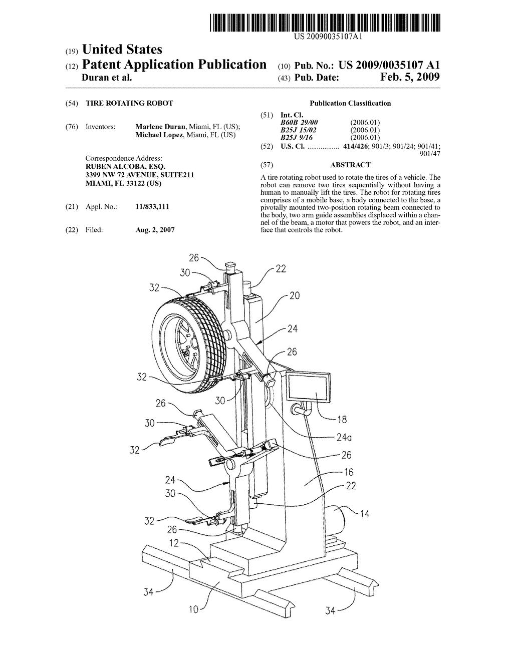 Tire Rotating Robot - diagram, schematic, and image 01