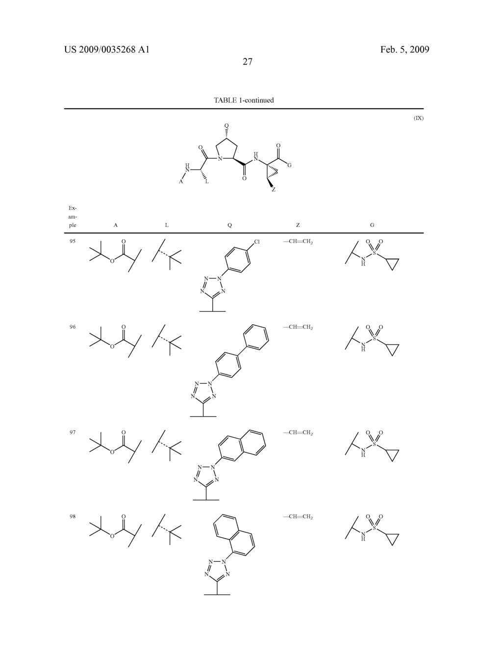 TETRAZOLYL ACYCLIC HEPATITIS C SERINE PROTEASE INHIBITORS - diagram, schematic, and image 28