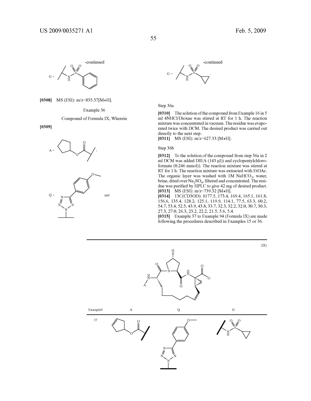 TETRAZOLYL MACROCYCLIC HEPATITIS C SERINE PROTEASE INHIBITORS - diagram, schematic, and image 56