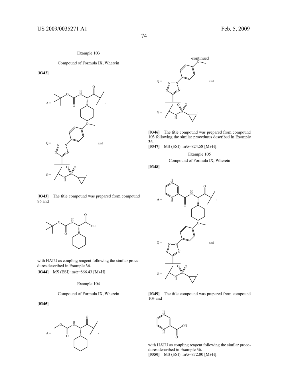 TETRAZOLYL MACROCYCLIC HEPATITIS C SERINE PROTEASE INHIBITORS - diagram, schematic, and image 75