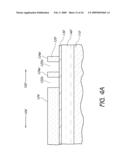 PROCESS OF SEMICONDUCTOR FABRICATION WITH MASK OVERLAY ON PITCH MULTIPLIED FEATURES AND ASSOCIATED STRUCTURES diagram and image